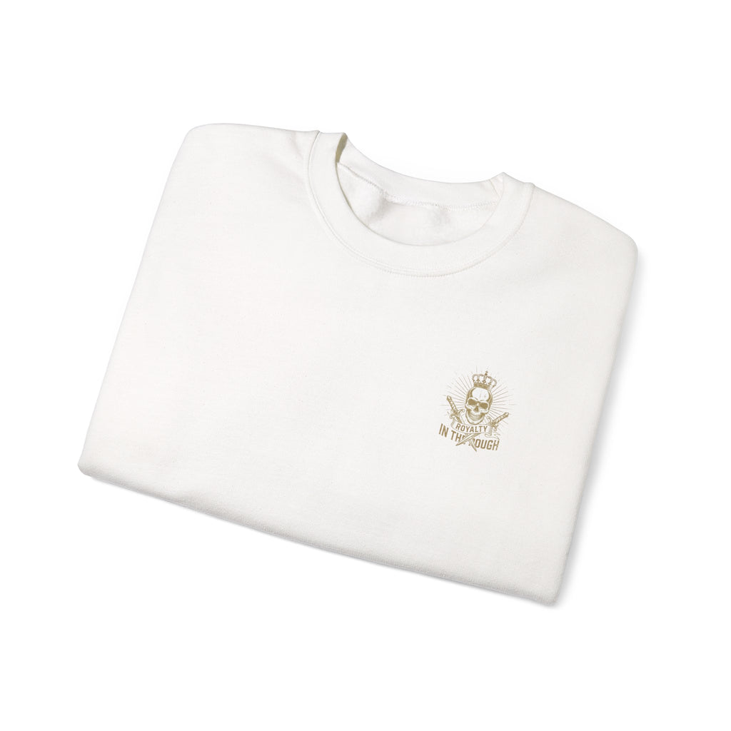Minimal Crest Crewneck Sweatshirt — 'Be Kind' Embroidered Chest