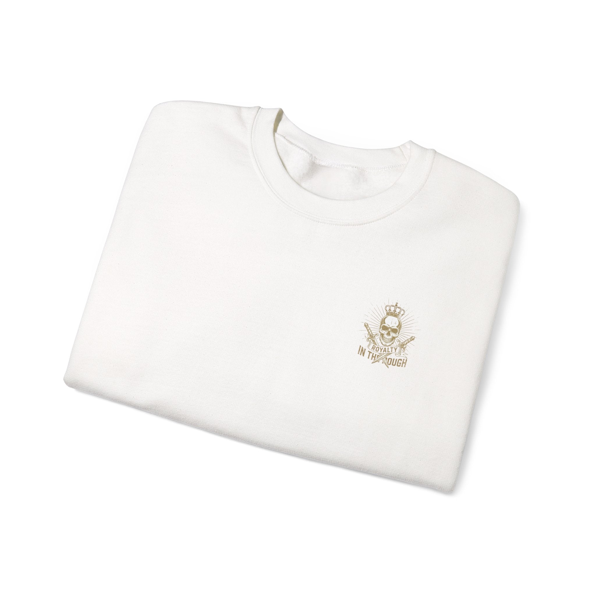 Minimal Crest Crewneck Sweatshirt — 'Be Kind' Embroidered Chest