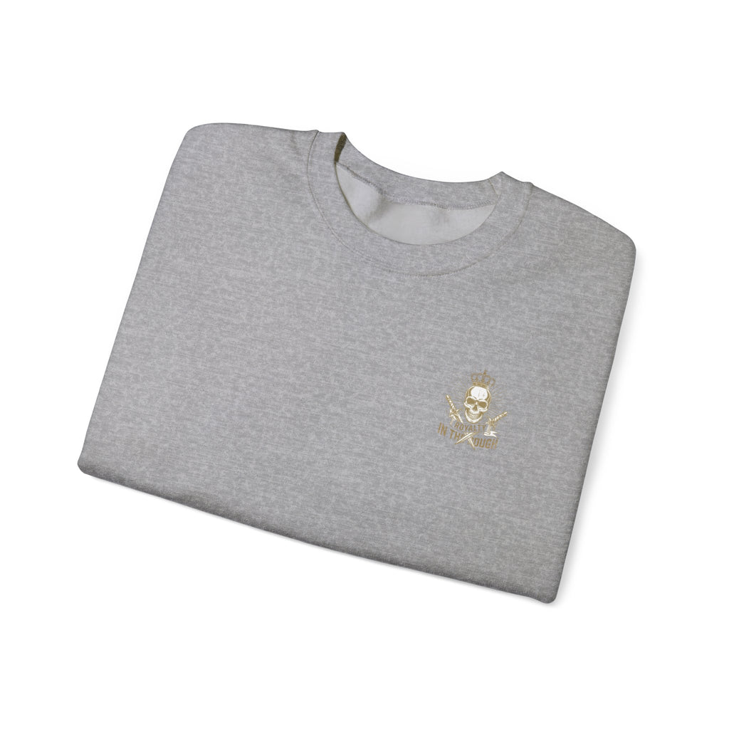 Minimal Crest Crewneck Sweatshirt — 'Be Kind' Embroidered Chest