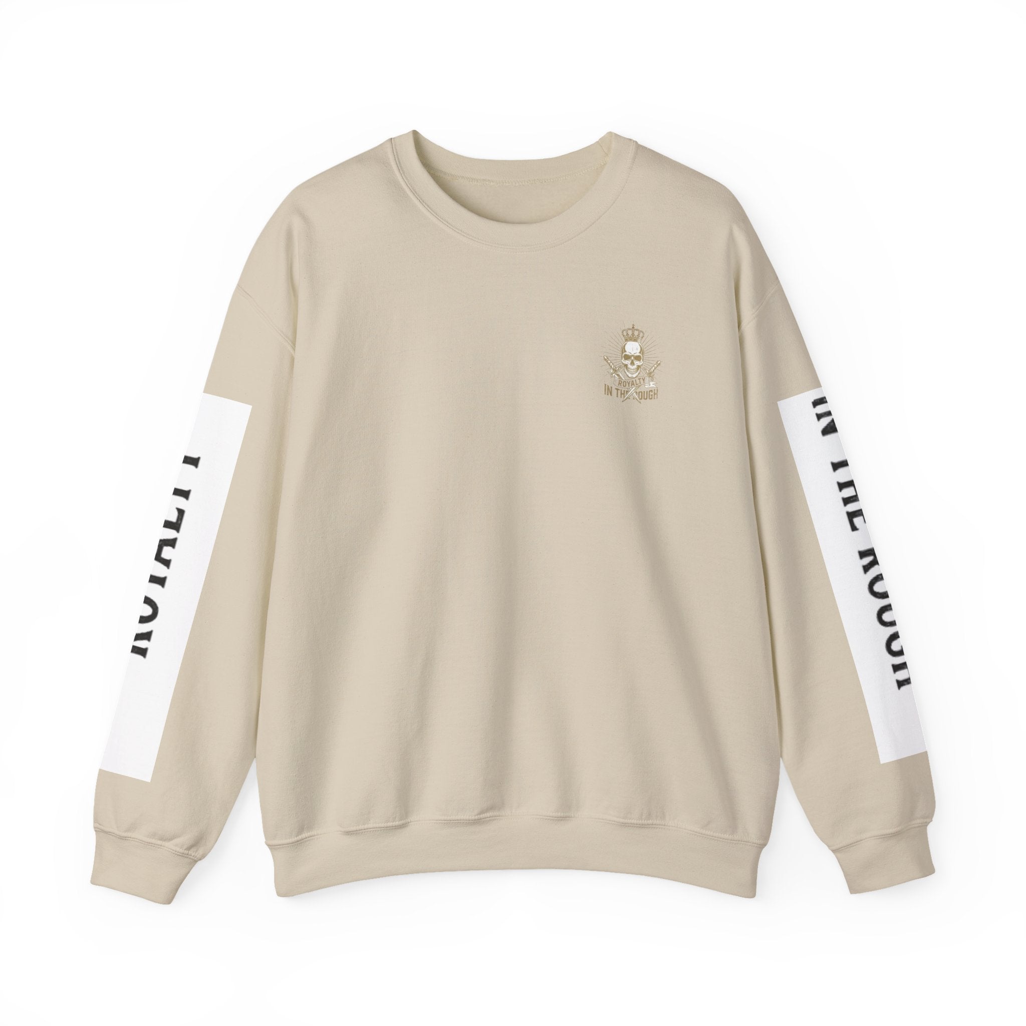 Minimal Crest Crewneck Sweatshirt — 'Be Kind' Embroidered Chest