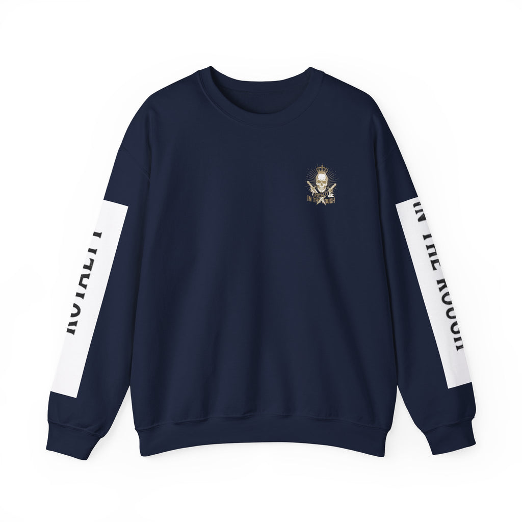 Minimal Crest Crewneck Sweatshirt — 'Be Kind' Embroidered Chest