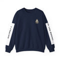 Minimal Crest Crewneck Sweatshirt — 'Be Kind' Embroidered Chest