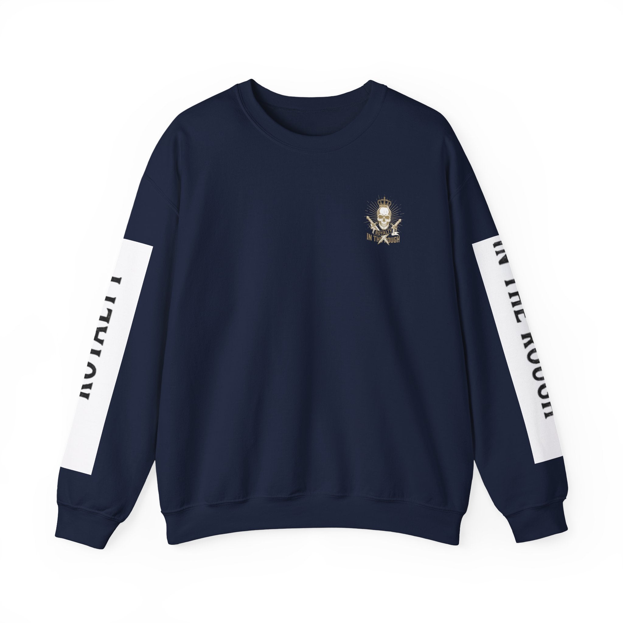 Minimal Crest Crewneck Sweatshirt — 'Be Kind' Embroidered Chest