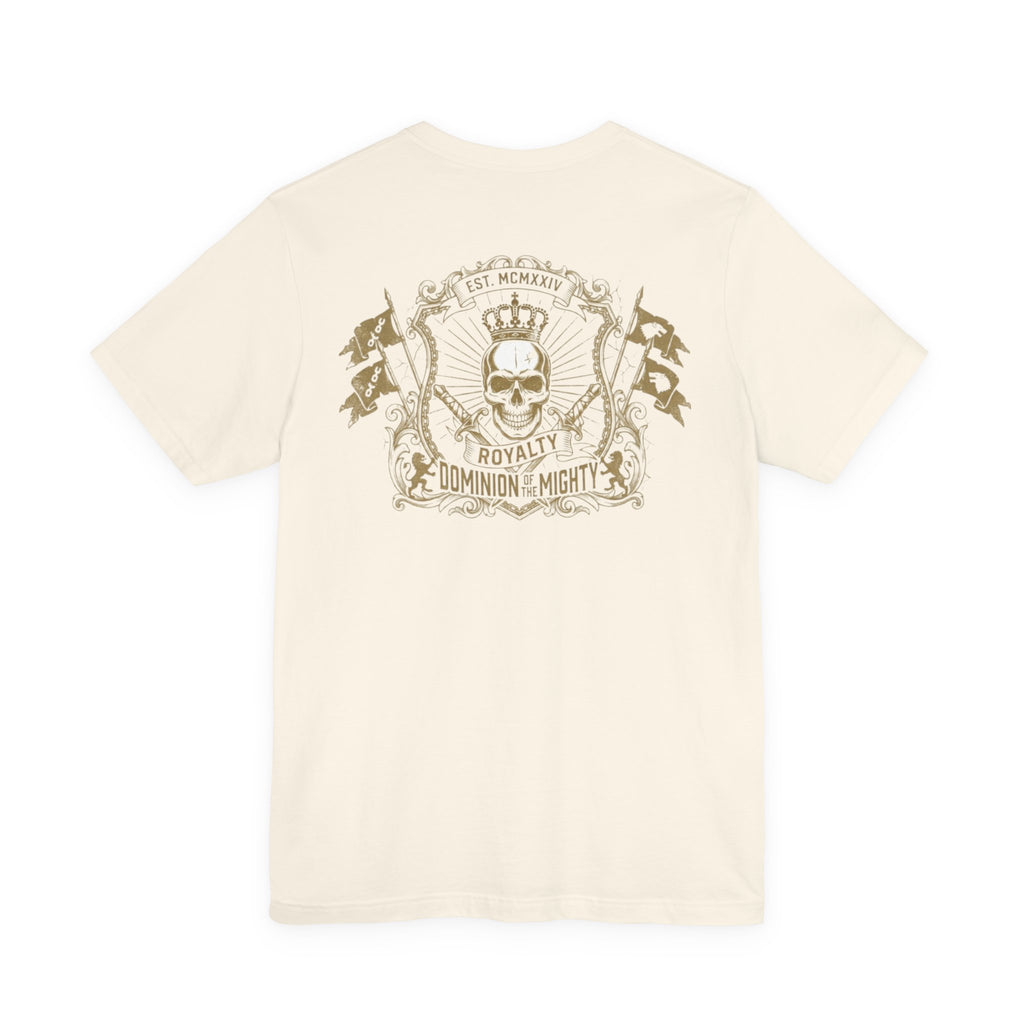 Navy Crest Chest Logo Tee — Classic Military-Inspired White T-Shirt