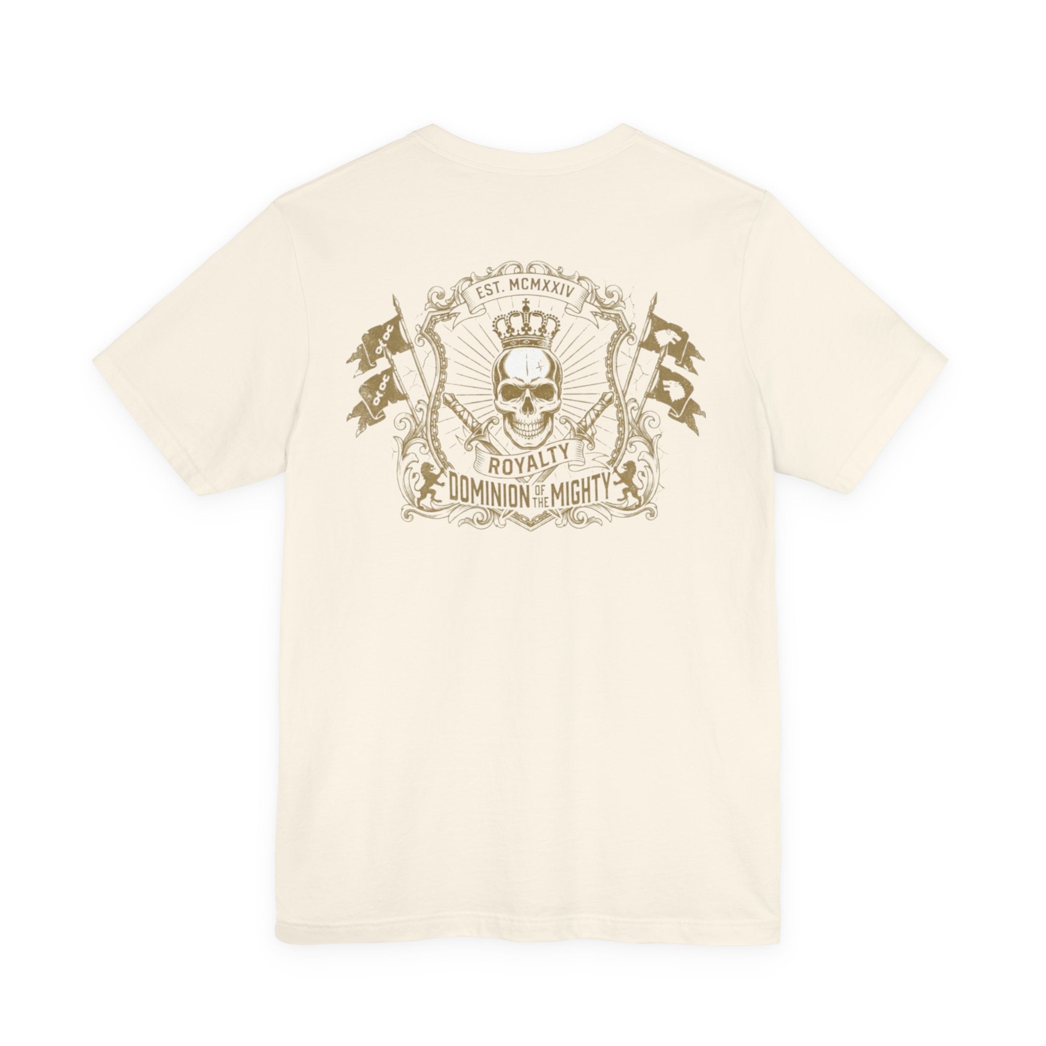 Navy Crest Chest Logo Tee — Classic Military-Inspired White T-Shirt