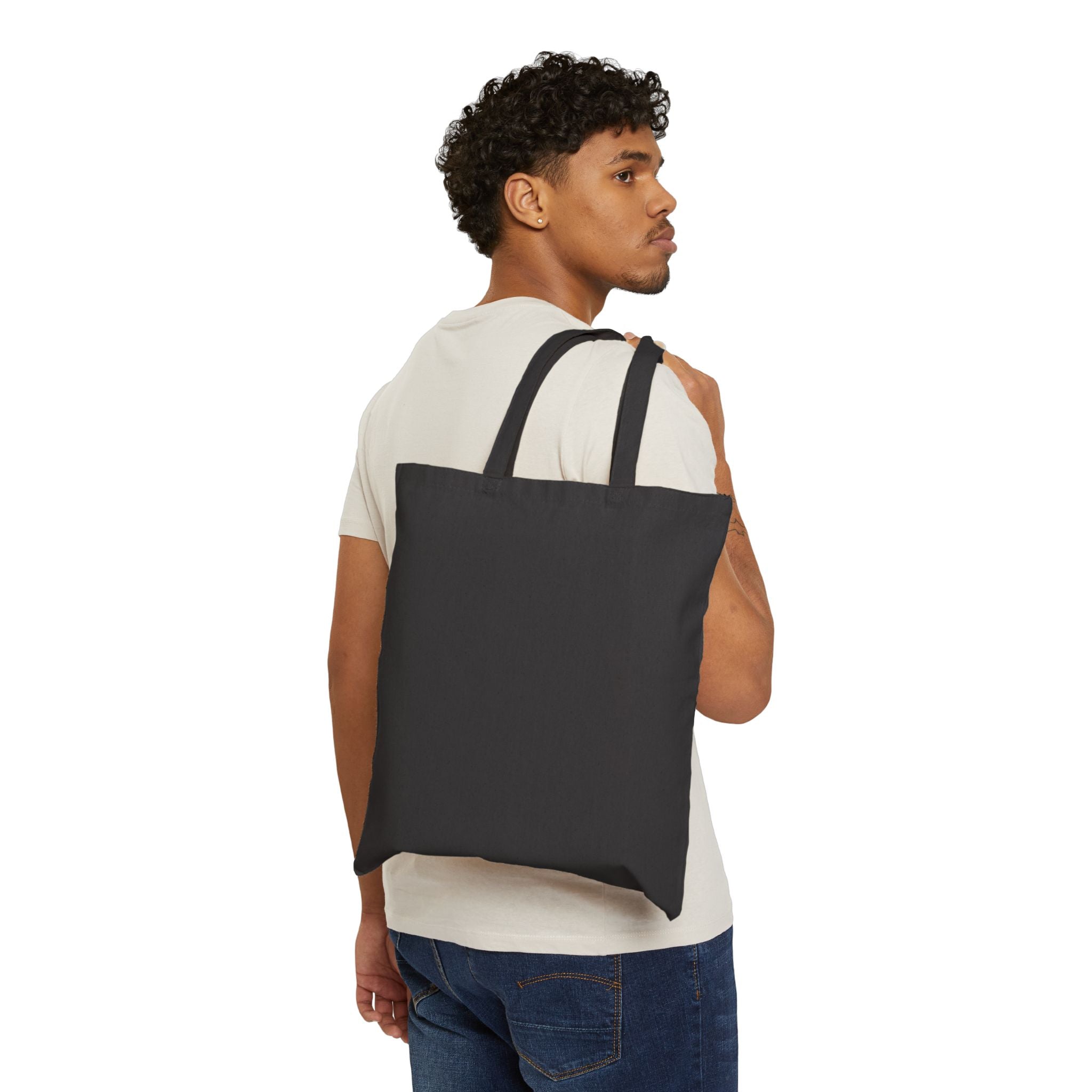 Canvas Tote Bag — Rainbow Script 'At the end of the day we don't dream' Inspirational Shopper