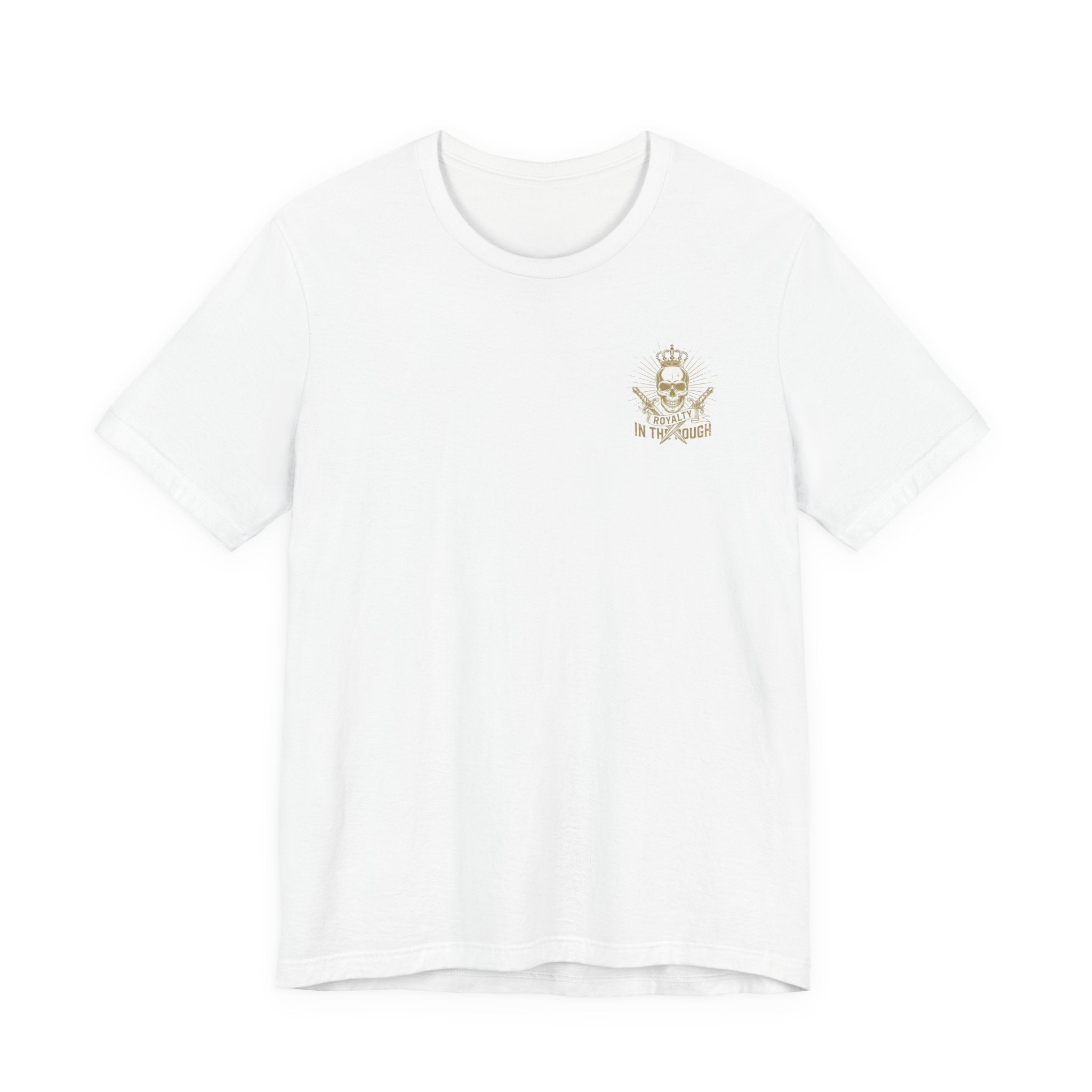Navy Crest Chest Logo Tee — Classic Military-Inspired White T-Shirt