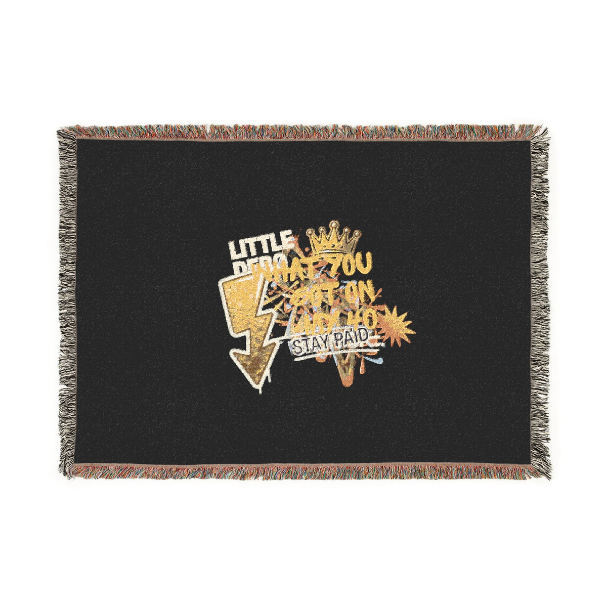 Royalty in the Rough | Stay Paid Crown Woven Blanket — 100% Cotton Throw