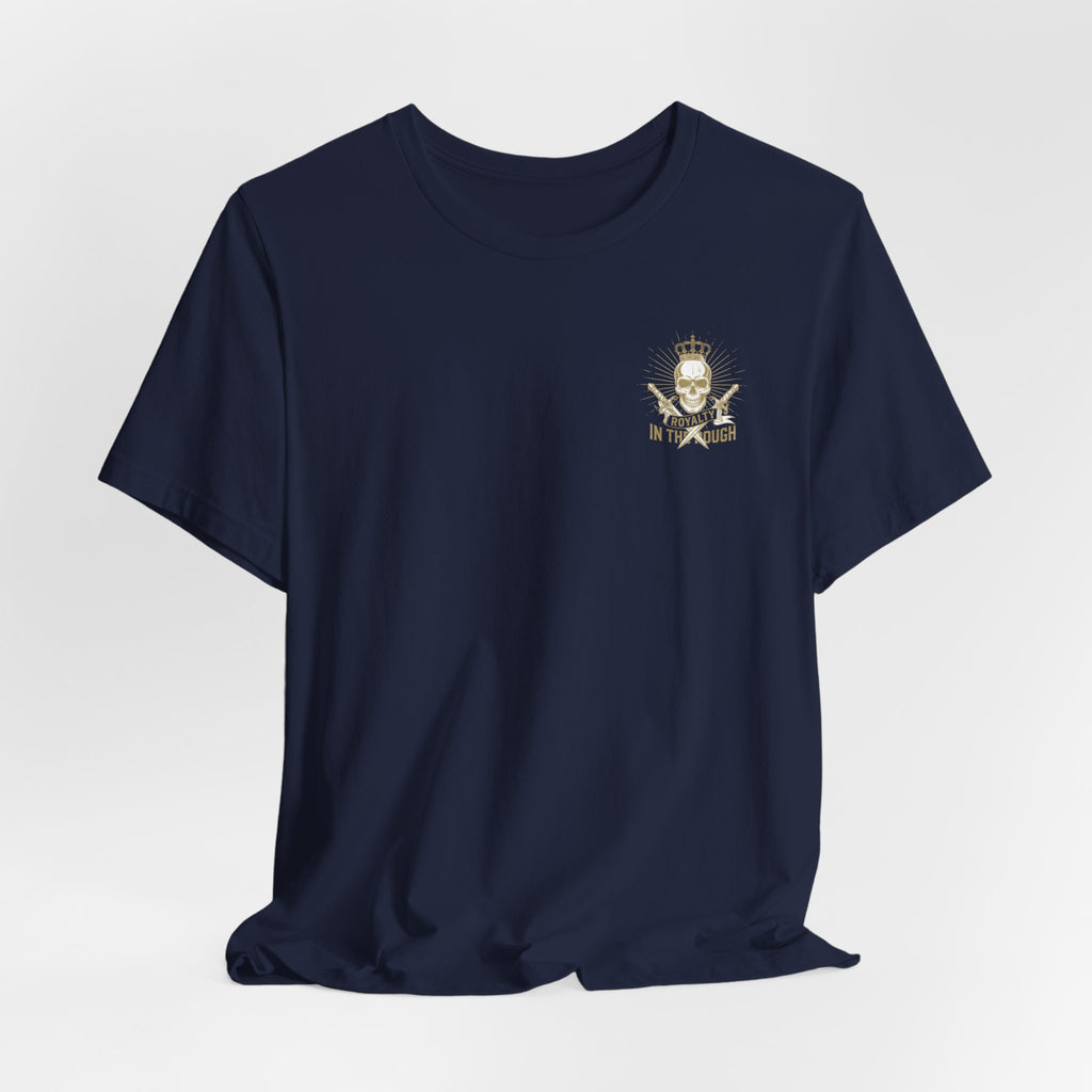 Navy Crest Chest Logo Tee — Classic Military-Inspired White T-Shirt