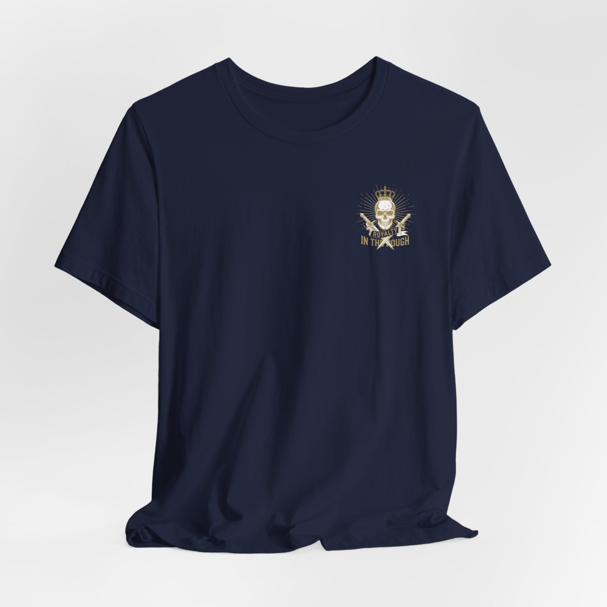 Navy Crest Chest Logo Tee — Classic Military-Inspired White T-Shirt