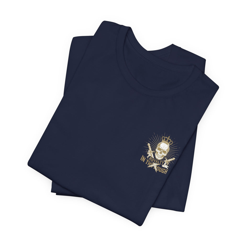 Navy Crest Chest Logo Tee — Classic Military-Inspired White T-Shirt