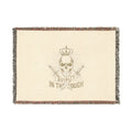 Royalty in the Rough | Crowned Skull Crest Woven Blanket — 100% Cotton Throw