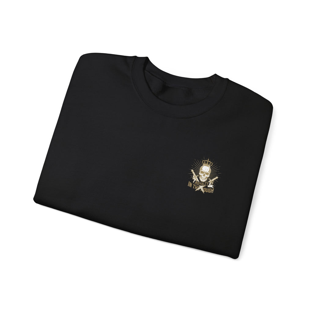 Minimal Crest Crewneck Sweatshirt — 'Be Kind' Embroidered Chest