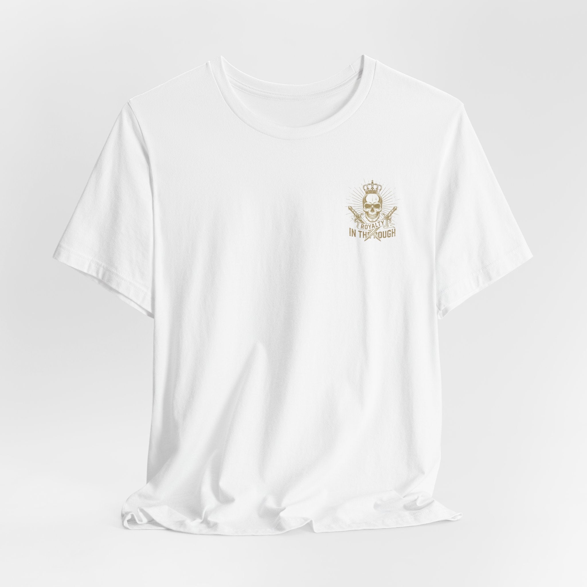 Navy Crest Chest Logo Tee — Classic Military-Inspired White T-Shirt
