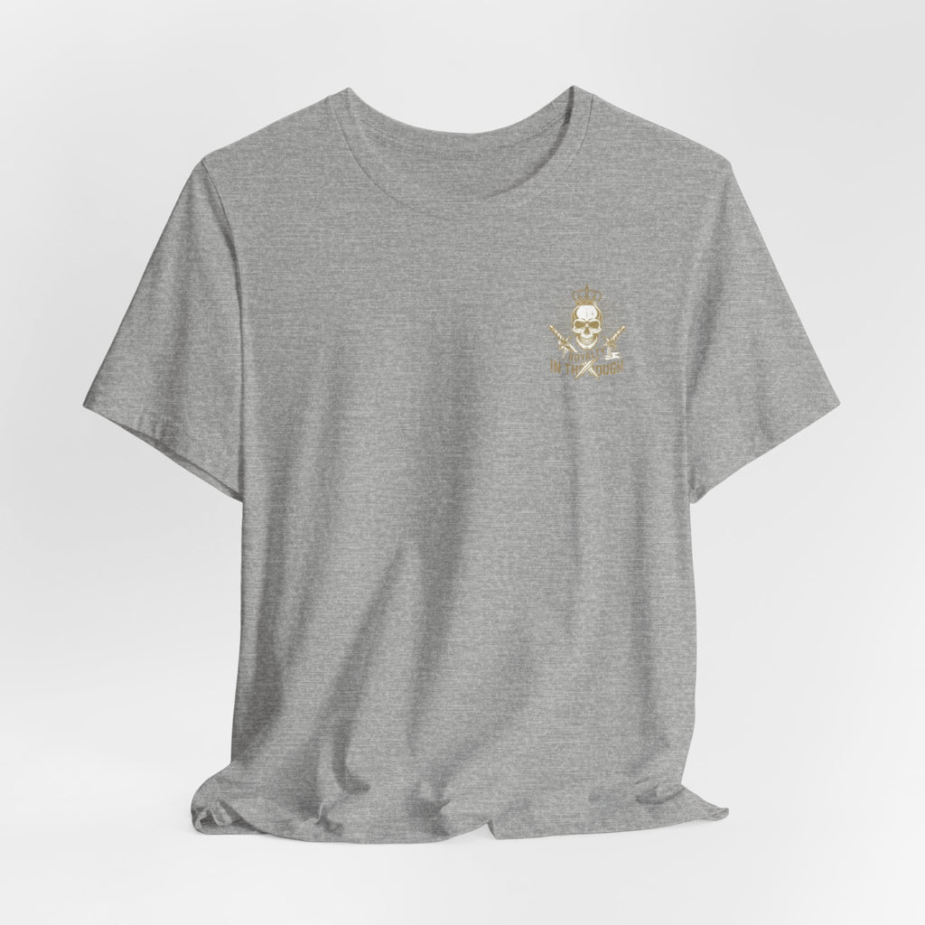 Navy Crest Chest Logo Tee — Classic Military-Inspired White T-Shirt