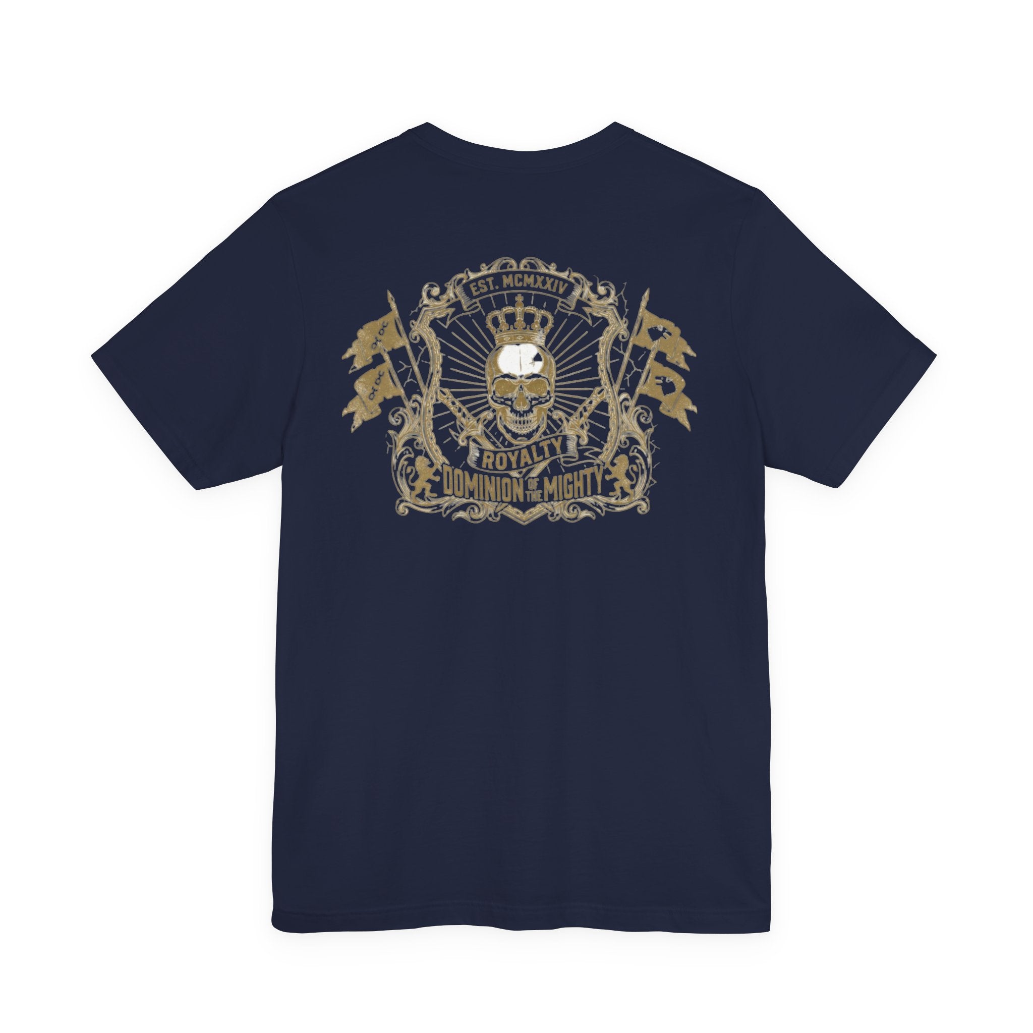 Navy Crest Chest Logo Tee — Classic Military-Inspired White T-Shirt