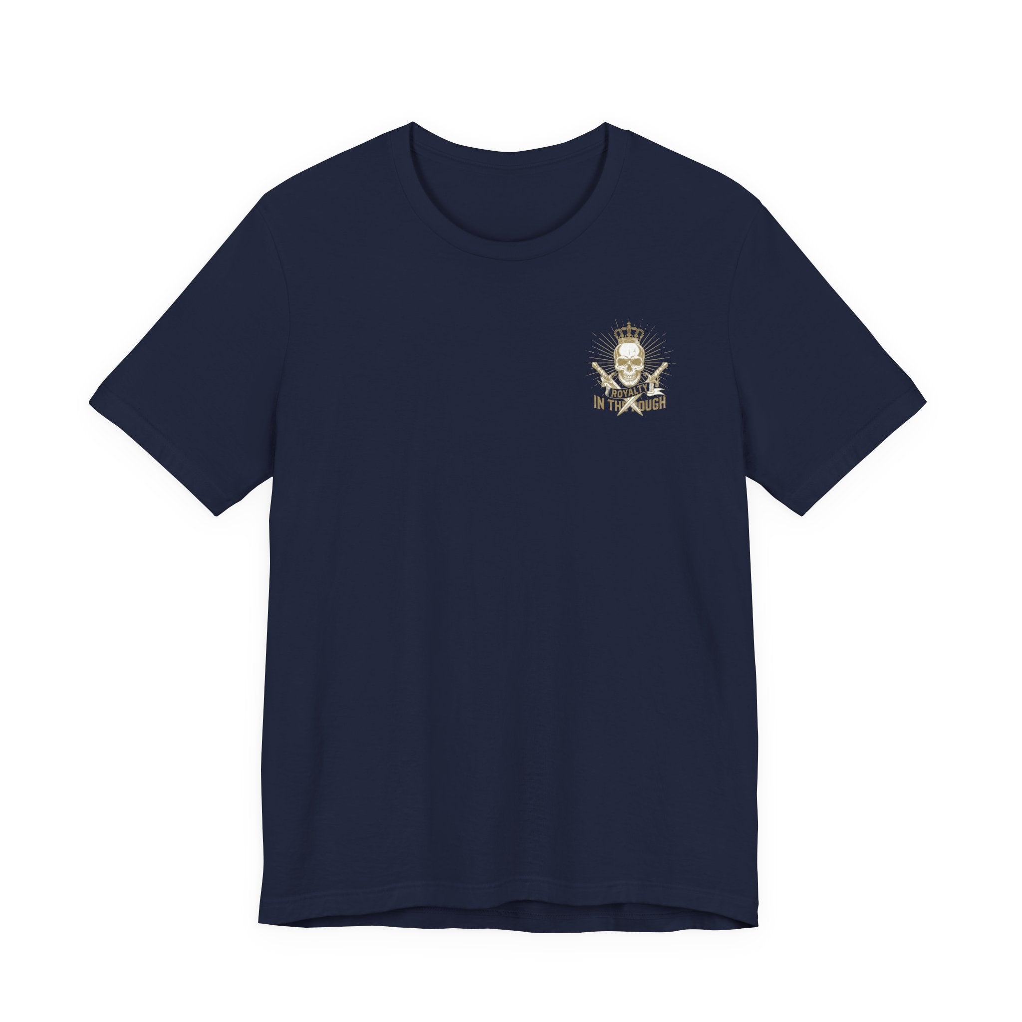 Navy Crest Chest Logo Tee — Classic Military-Inspired White T-Shirt