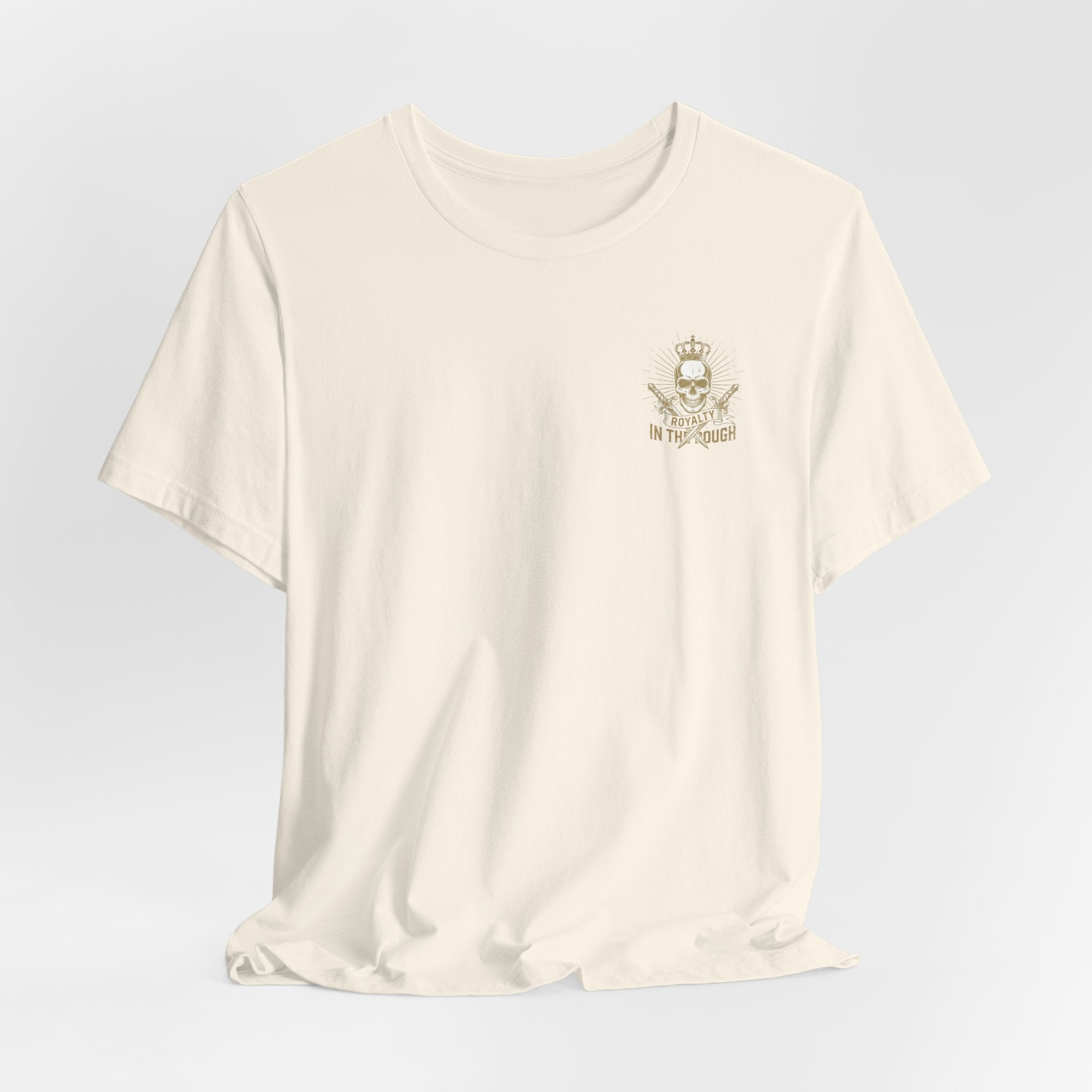 Navy Crest Chest Logo Tee — Classic Military-Inspired White T-Shirt