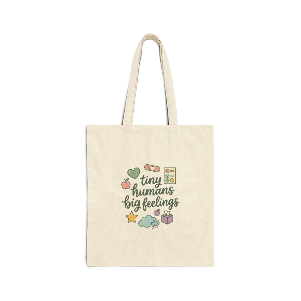 Tiny Humans Big Feelings | Canvas Tote Bag for Teachers & Moms