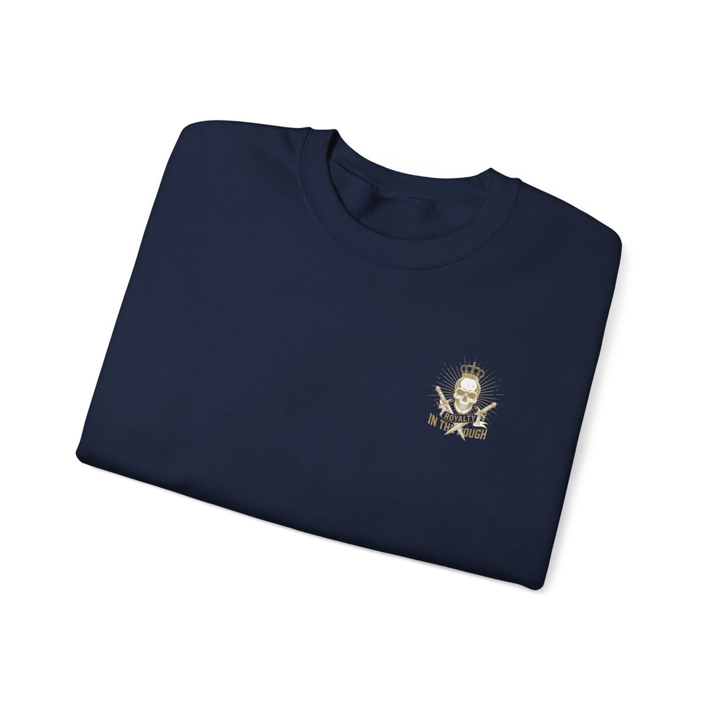 Minimal Crest Crewneck Sweatshirt — 'Be Kind' Embroidered Chest