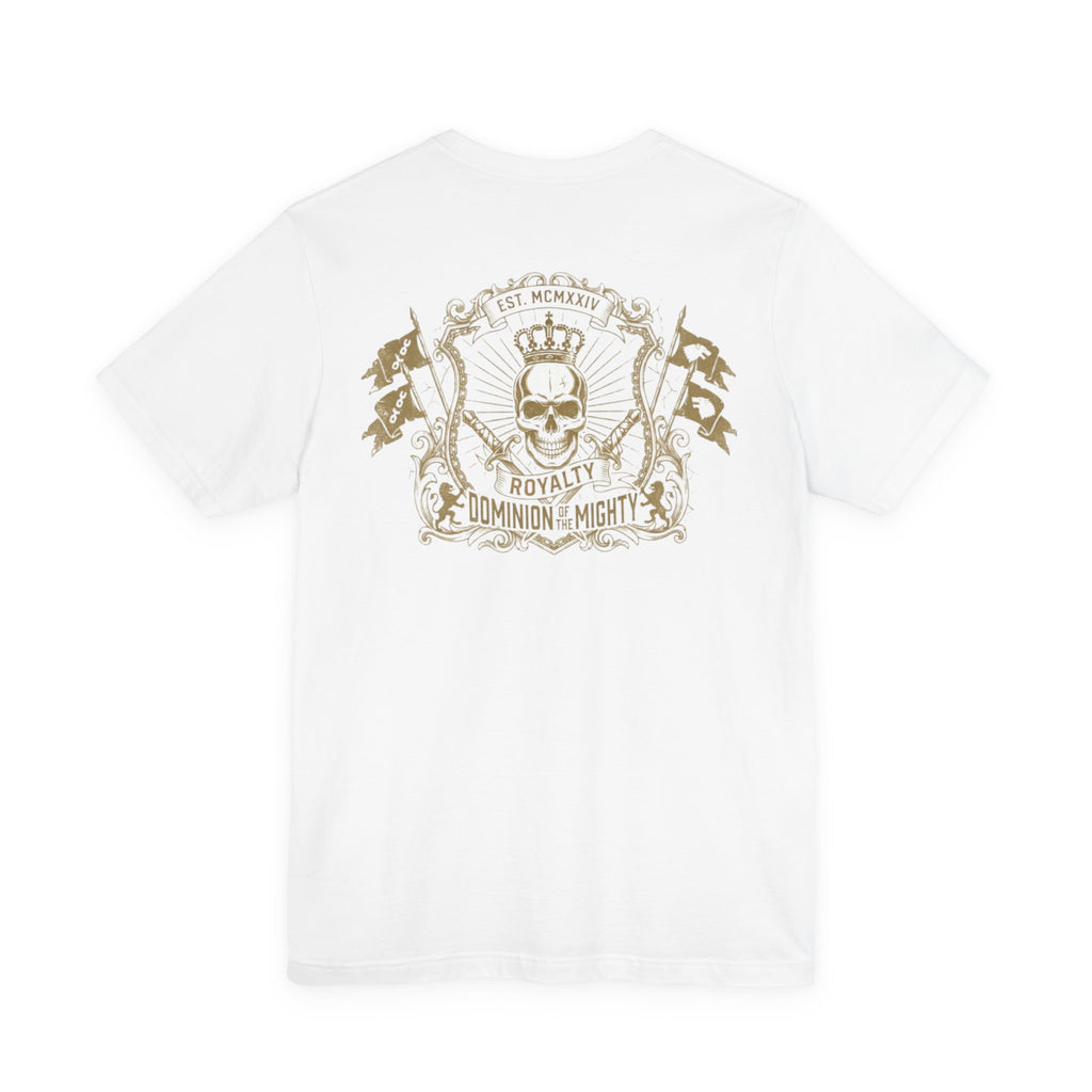 Navy Crest Chest Logo Tee — Classic Military-Inspired White T-Shirt
