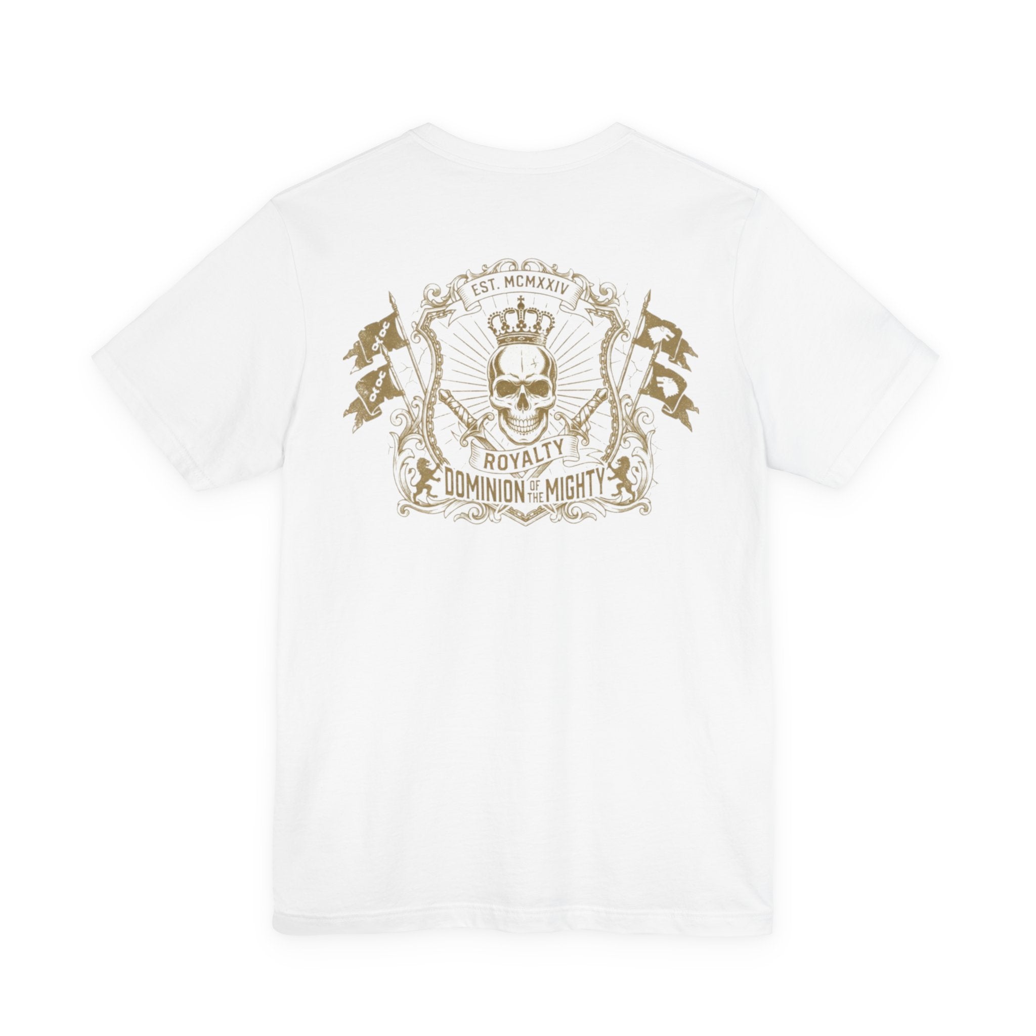 Navy Crest Chest Logo Tee — Classic Military-Inspired White T-Shirt