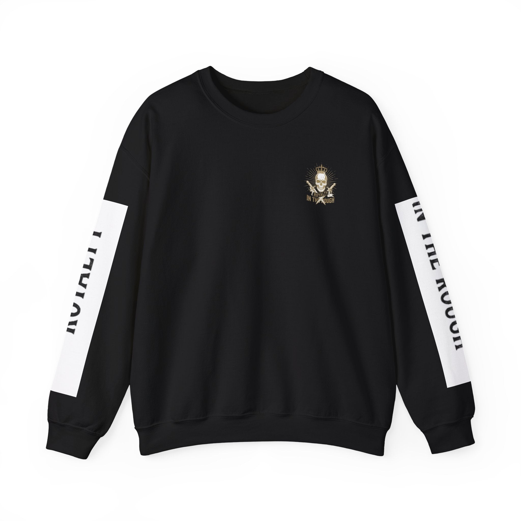 Minimal Crest Crewneck Sweatshirt — 'Be Kind' Embroidered Chest