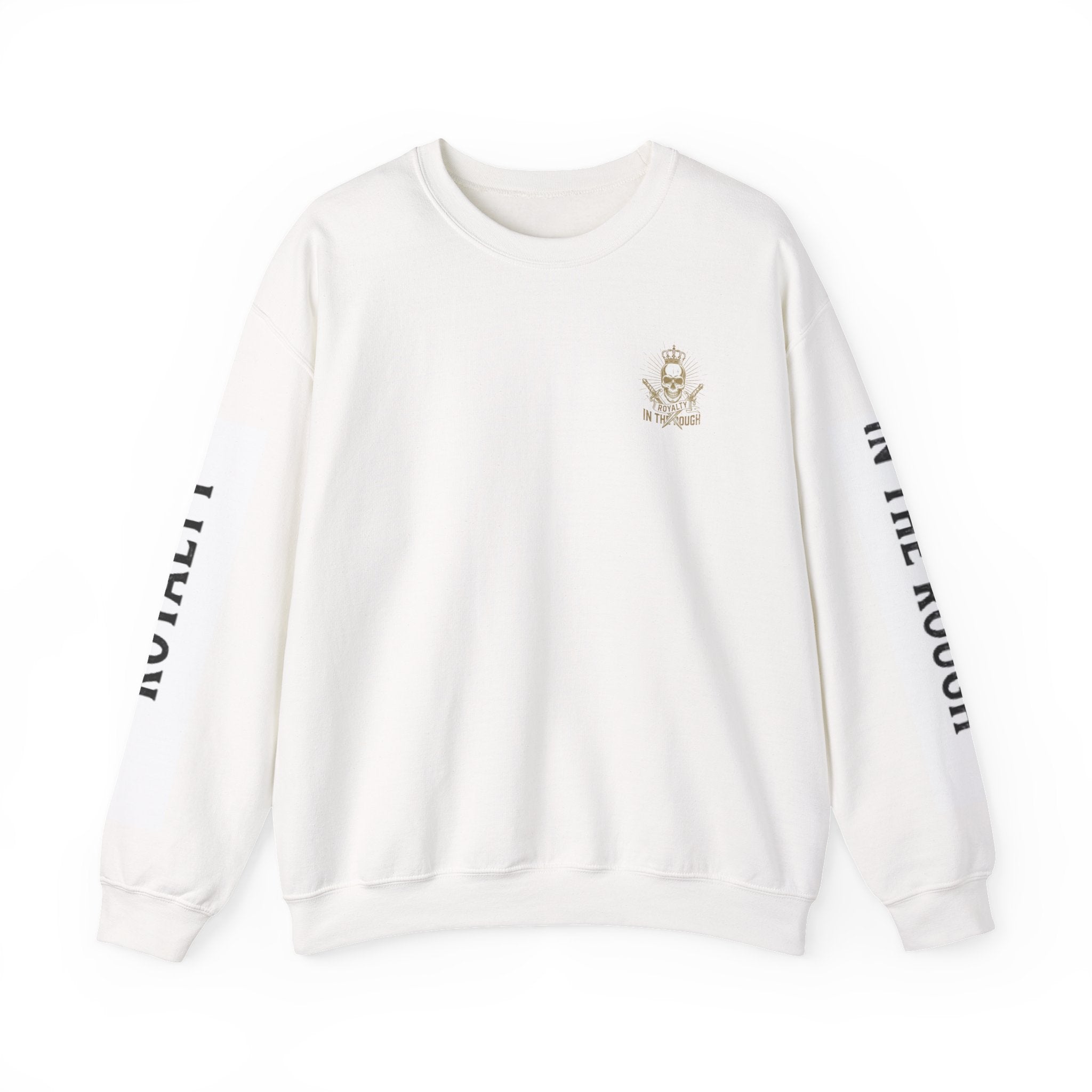 Minimal Crest Crewneck Sweatshirt — 'Be Kind' Embroidered Chest