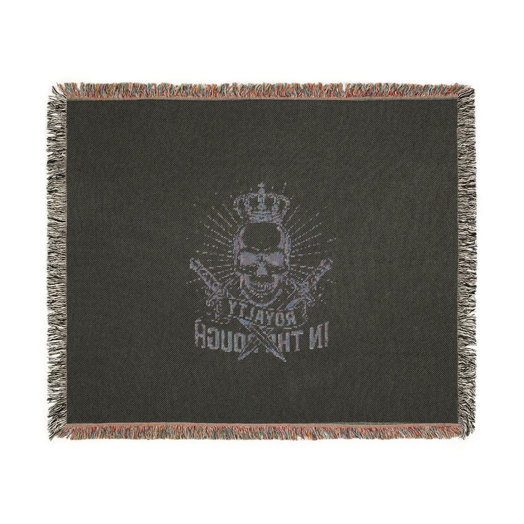 Royalty in the Rough | Crowned Skull Crest Woven Blanket — 100% Cotton Throw