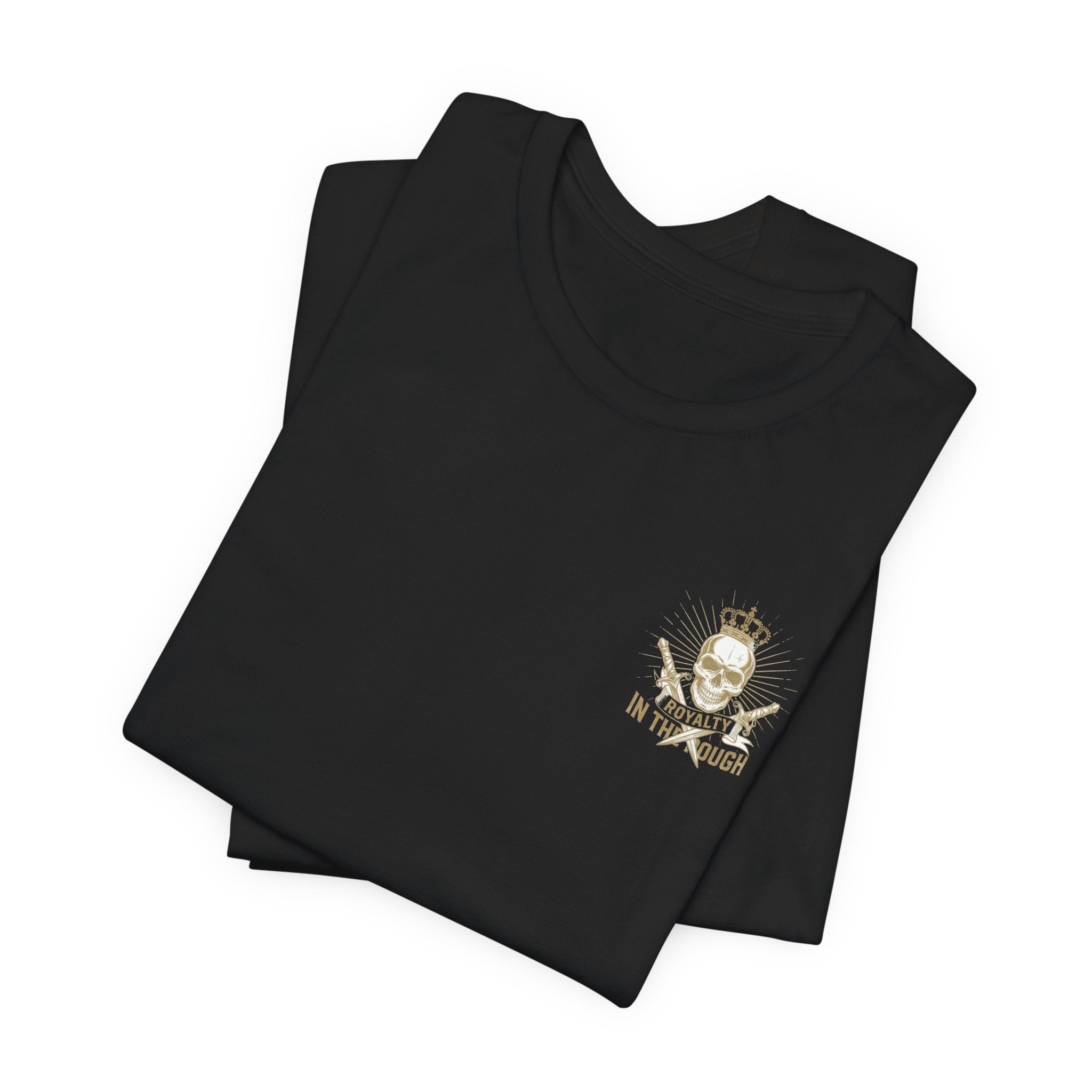 Navy Crest Chest Logo Tee — Classic Military-Inspired White T-Shirt