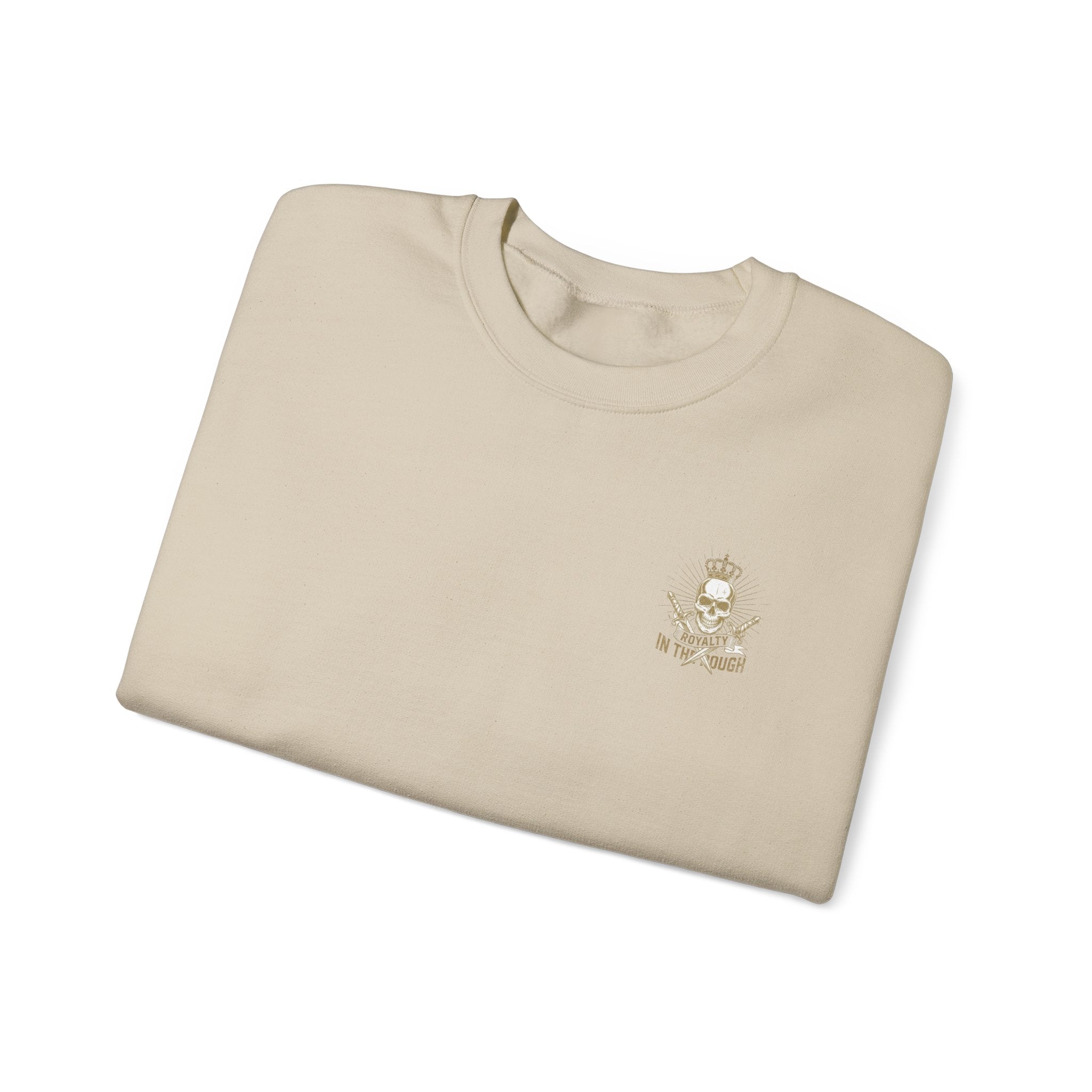 Minimal Crest Crewneck Sweatshirt — 'Be Kind' Embroidered Chest