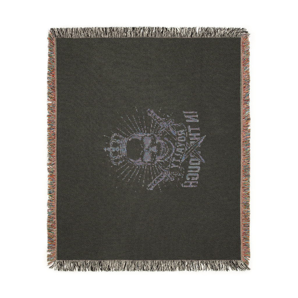 Royalty in the Rough | Crowned Skull Crest Woven Blanket — 100% Cotton Throw