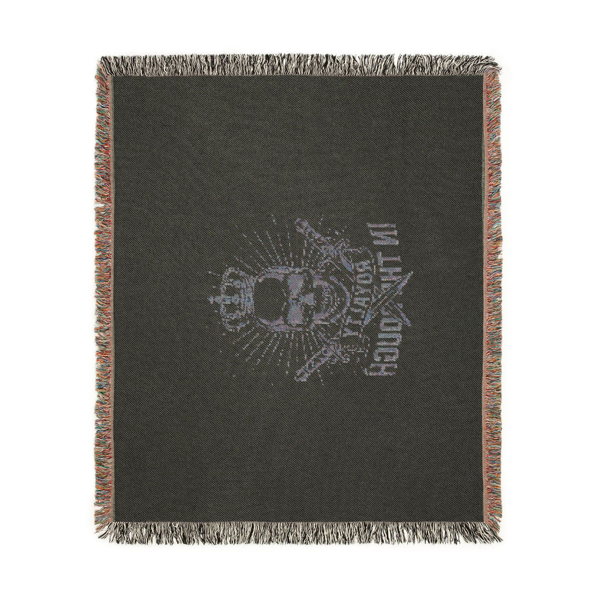 Royalty in the Rough | Crowned Skull Crest Woven Blanket — 100% Cotton Throw