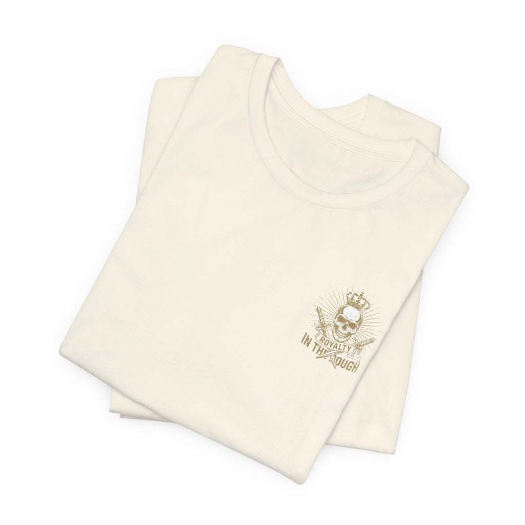 Navy Crest Chest Logo Tee — Classic Military-Inspired White T-Shirt