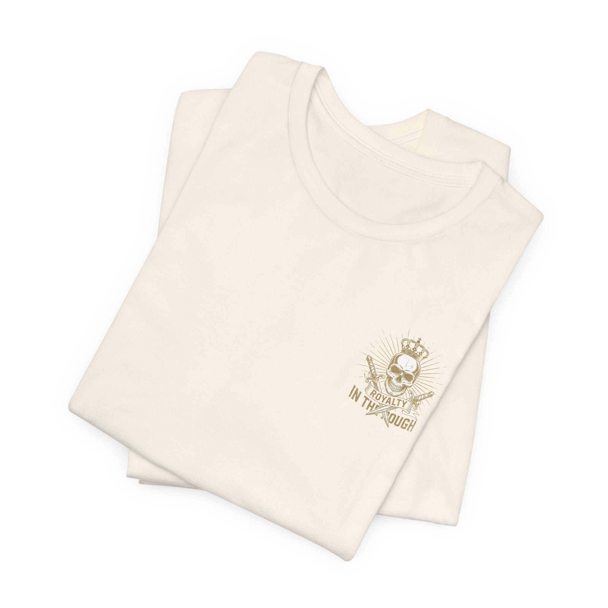 Navy Crest Chest Logo Tee — Classic Military-Inspired White T-Shirt