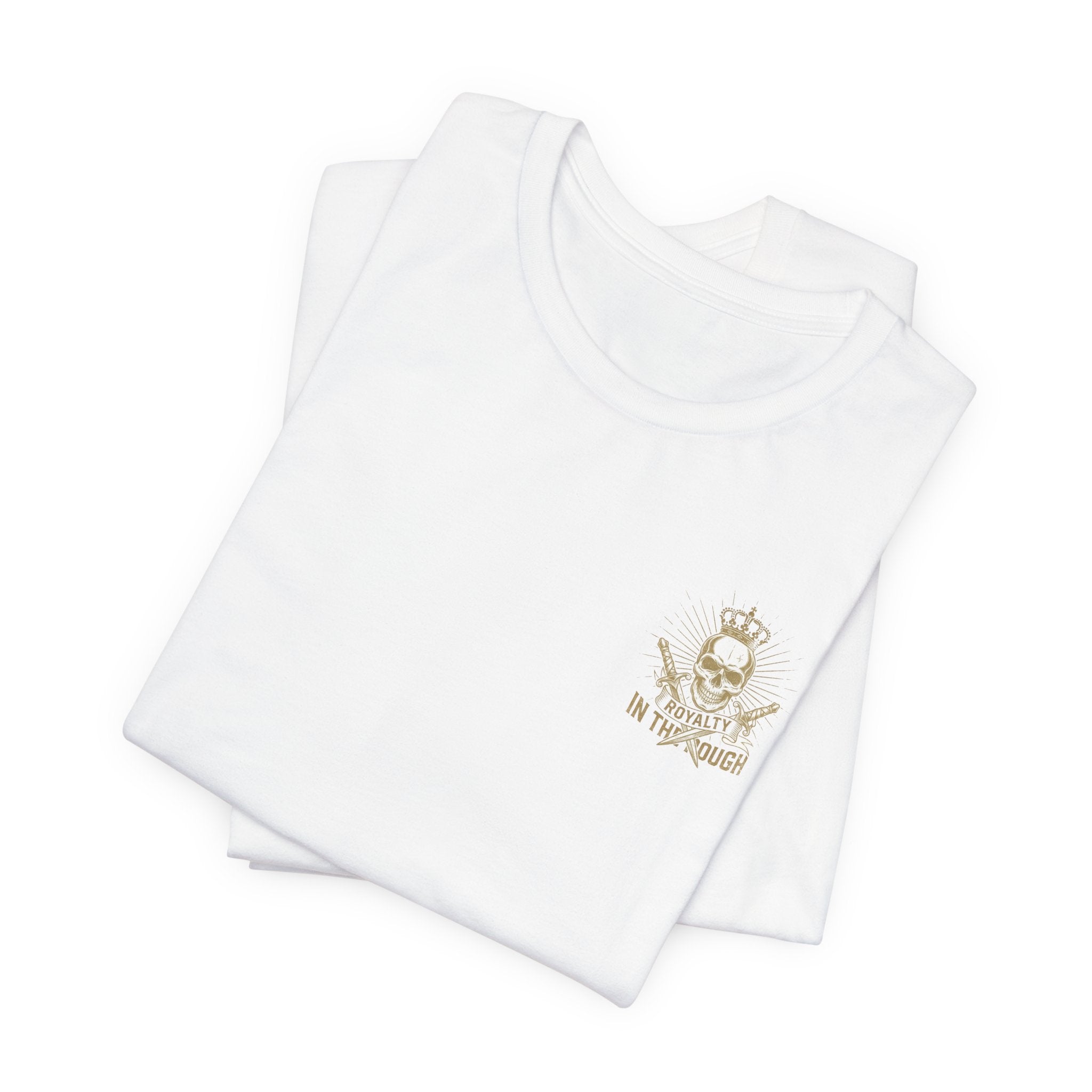 Navy Crest Chest Logo Tee — Classic Military-Inspired White T-Shirt